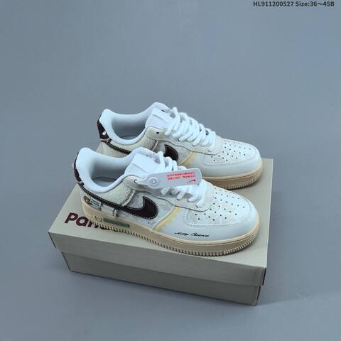 Nike Air Force 1 07 White Beige Burgundy Pale Yellow EU 36-45 Skate Shoe - Unisex (BS-60078)