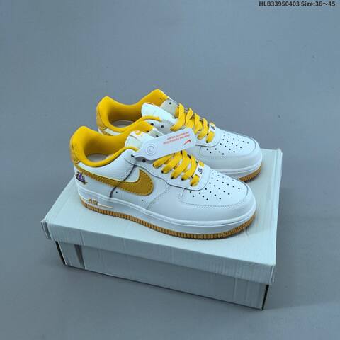 Nike Air Force 1 07 Black White Yellow EU 36-45 Sneaker - Unisex (BS-60949)