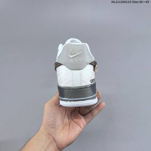 Nike Air Force 1 07 White Dark Brown Khaki Grey EU 36-45 Sneaker - Unisex (BS-61963)