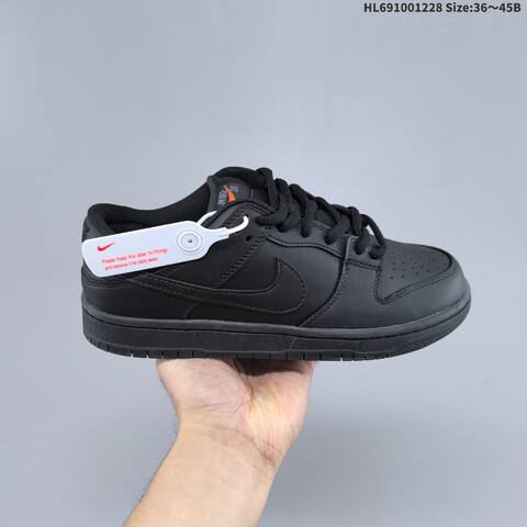 Nike SB Dunk Low HF3704-100 Black White Orange EU 36-45 Skate Shoe - Unisex (BS-62375)