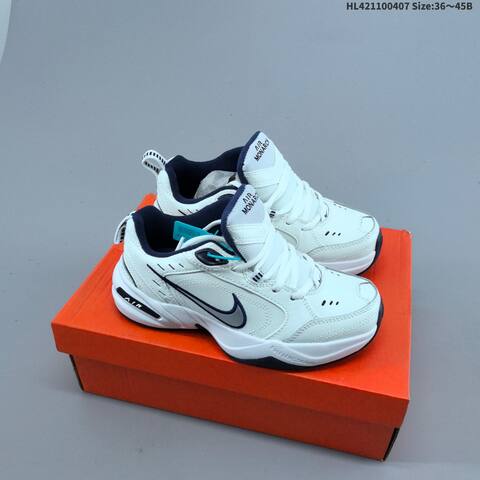 Nike Air Monarch IV White Navy Silver Black EU 36-45 Training Shoe - Unisex (BS-60910)