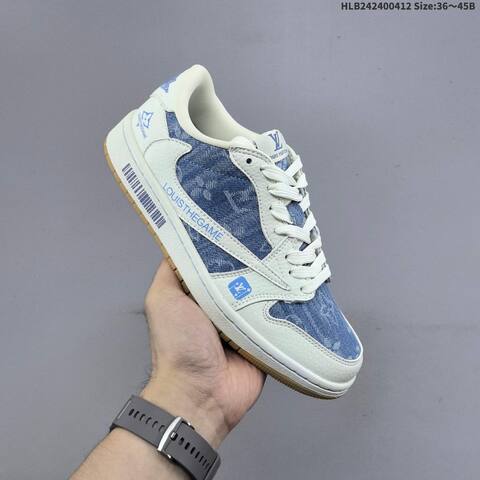 Nike Air Jordan 1 Low Travis Scott Louis Vuitton Blue White Black Beige EU 36-45 Sneaker - Unisex (BS-60796)