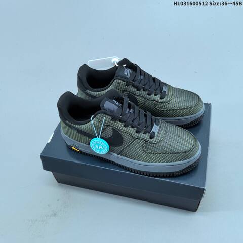 Nike Air Force 1 07 Black Grey Yellow EU 36-45 Sneaker - Unisex (BS-60382)