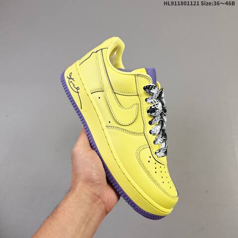 Nike Air Force 1 07 Low Kobe Yellow Purple Black White EU 36-46 Sneaker - Unisex (BS-63353)