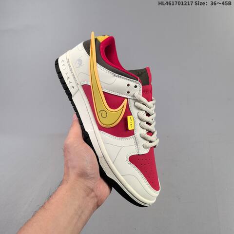 Nike SB Dunk Low Saint Seiya Custom Off White Red Gold Dark Brown EU 36-45 Skate Shoe - Unisex (BS-62620)