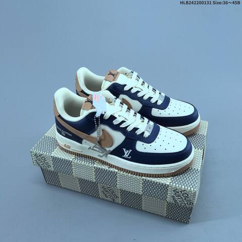 Nike Air Force 1 07 LV8 White Brown Yellow EU 36-45 Skate Shoe - Unisex (BS-61618)