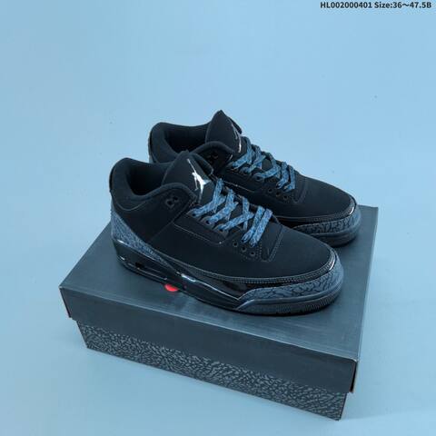 Air Jordan 3 Retro Black Cat Replica AIR JORDAN 3 Aj3 Lifestyle (BS-66368)