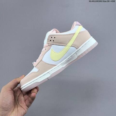 Nike Dunk Low PRM White Light Pink Pale Yellow EU 36-45 Skate Shoe - Unisex (BS-61465)