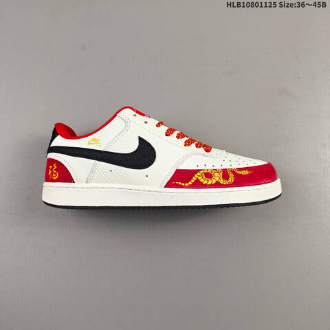 Nike Court Vision Low DIY White Red Black Yellow EU 36-45 Skate Shoe - Unisex (BS-63102)