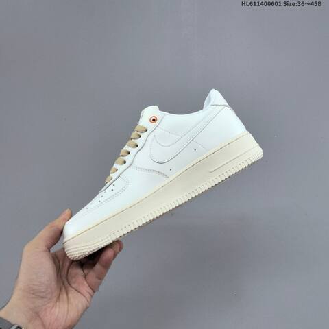Nike Air Force 1 07 White Beige Gold Orange EU 36-45 Sneaker - Unisex (BS-60008)