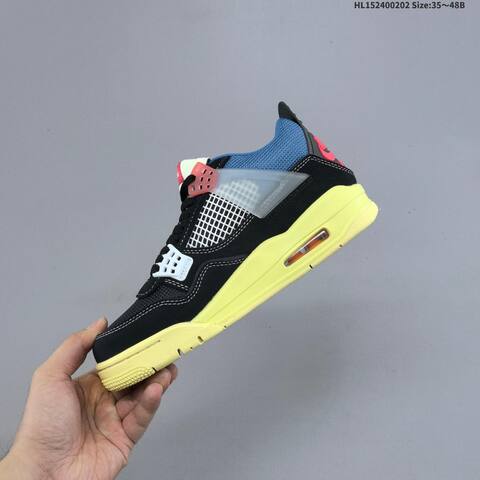Union x Air Jordan 4 Retro SP Off Noir AIR JORDAN 4 Aj4 Lifestyle (BS-66714)