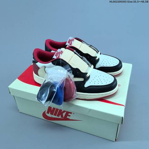 45 5 Travis Scott x Fragment x Air Jordan 1 Low AIR JORDAN 1 Aj1 Lifestyle - Men's (BS-66621)