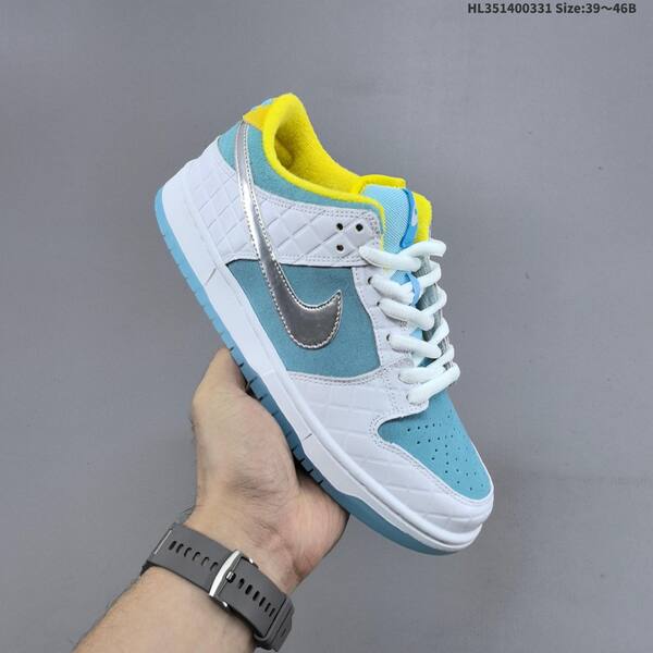 Nike SB Dunk Low Pro FTC white light blue silver yellow EU 39-46 skate shoe