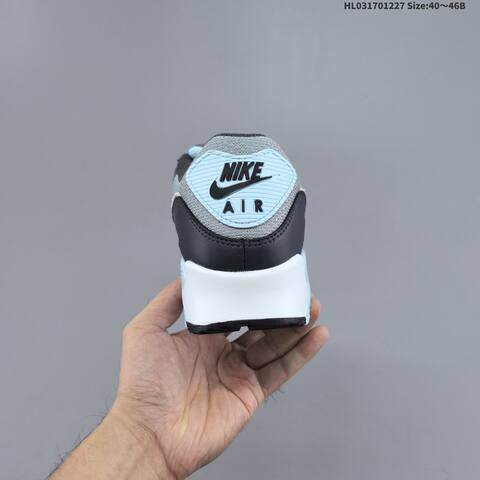 Nike Air Max 90 Grey Dark Grey Light Blue White Black EU 40-46 Running Shoe - Men's (BS-62380)