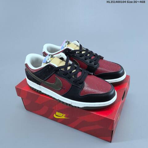 Nike SB Dunk Low Pegasus Pack White Burgundy Black Olive Sail EU 36-46 Skate Shoe - Unisex (BS-62246)