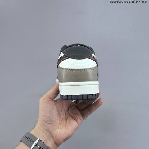 Nike SB Dunk Low White Dark Grey Taupe Brown Black EU 36-46 Skate Shoe - Unisex (BS-60925)