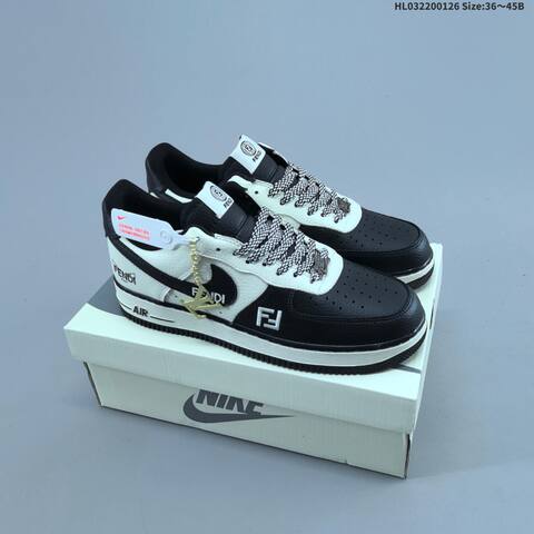 Nike Air Force 1 07 Low Black Red Off White Navy EU 36-45 Sneaker - Unisex (BS-61732)