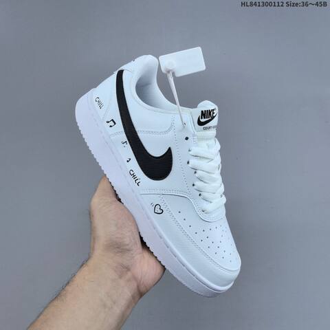 Nike Court Vision Low White Black EU 36-45 Skate Shoe - Unisex (BS-62043)