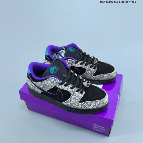 Nike Dunk SB Low Pro Black Grey Purple Blue EU 36-45 Skate Shoe - Unisex (BS-60663)
