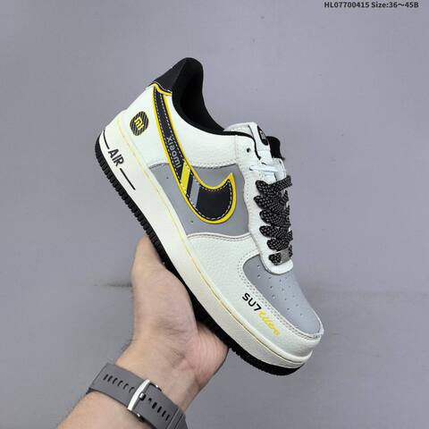 Nike Air Force 1 07 Low White Grey Black Yellow EU 36-45 Sneaker - Unisex (BS-60710)