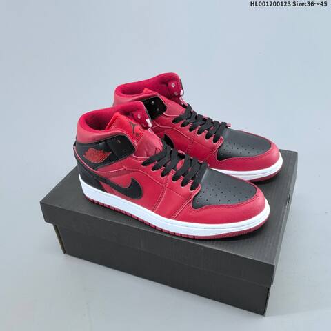a Air Jordan 1 Mid Reverse Bred AIR JORDAN 1 Aj1 Lifestyle (BS-66864)