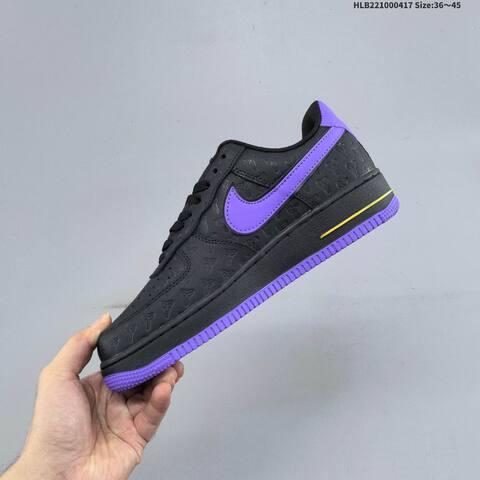 Nike Air Force 1 07 Black Purple Yellow White EU 36-45 Sneaker - Unisex (BS-60672)