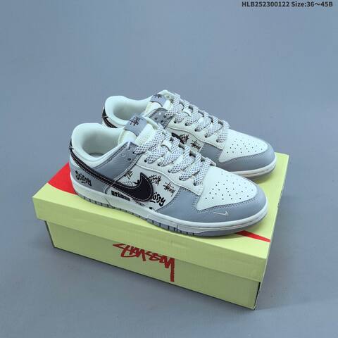 Nike Dunk Low White Red Gray Black EU 36-45 Skate Shoe - Unisex (BS-61837)
