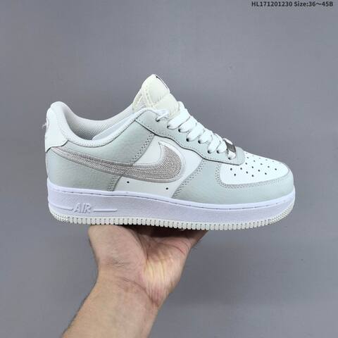 Nike Air Force 1 07 Light Grey White Silver EU 36 45 Sneaker EU 36-45 - Unisex (BS-62318)