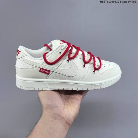 Nike SB Dunk Low Off White Light Grey Dark Grey Red EU 36-45 Skate Shoe - Unisex (BS-61877)
