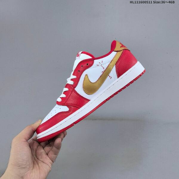 Nike Air Jordan 1 Low white/red/gold 36~46B casual