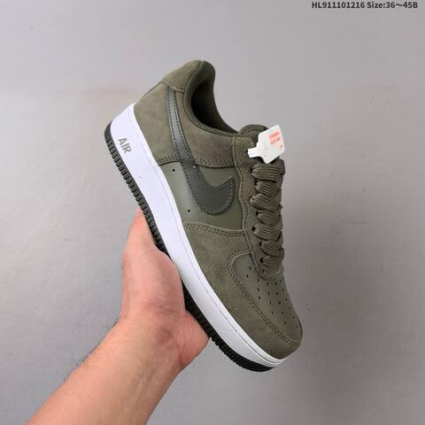 Nike Air Force 1 07 Black Brown Tan Olive Green White EU 36-45 Sneaker - Unisex (BS-62640)
