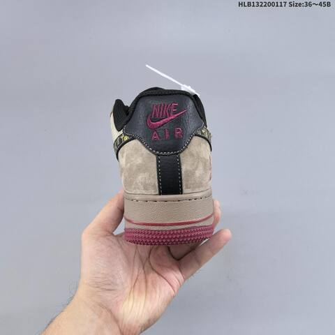 Nike Air Force 1 07 LV8 Brown Burgundy Black Gold EU 36-45 Sneaker - Unisex (BS-61939)