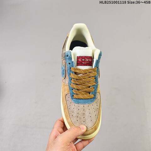 Nike Air Force 1 07 Brown Blue Beige Cream EU 36-45 Sneaker - Unisex (BS-63496)