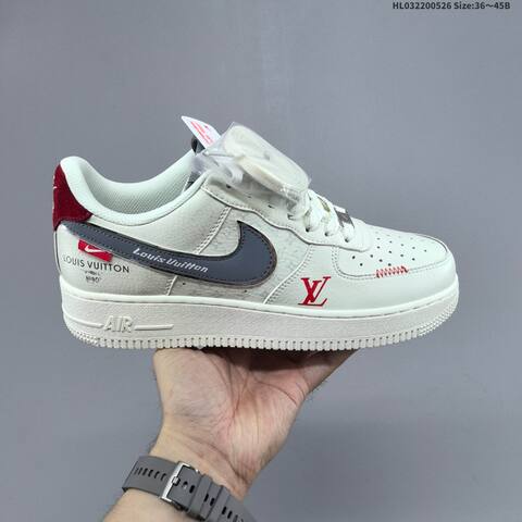 Nike Air Force 1 07 LV8 Off White Light Blue Yellow Brown EU 36-45 Sneaker - Unisex (BS-60110)