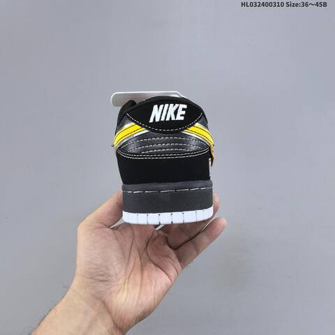 Nike SB Dunk Low Black Yellow White Silver EU 36-45 Skate Shoe - Unisex (BS-61390)