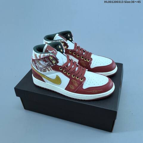 A Air Jordan 1 Mid Hemp Sail AIR JORDAN 1 Aj1 Lifestyle (BS-66550)
