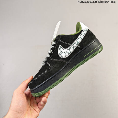 Nike Air Force 1 07 Black White Green EU 36-45 Sneaker - Unisex (BS-63086)
