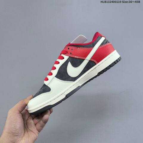 Nike SB Dunk Low Retro DIY Sail Dark Grey Red EU 36-45 Skate Shoe - Unisex (BS-61892)