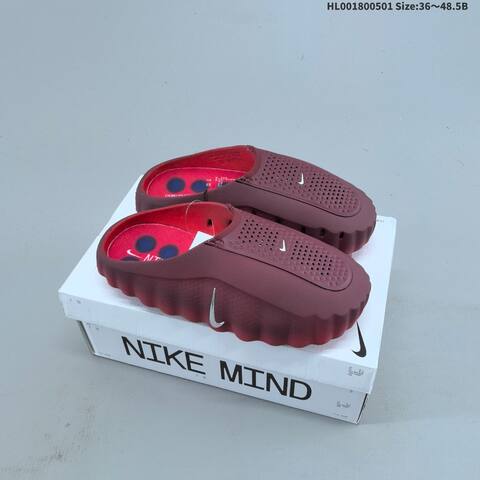 Nike Fragment Design x Nike Mind 001 Slide Black Maroon Red Silver EU 36-48 5 Slides - Unisex (BS-60558)