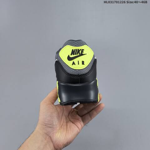 Nike Air Max 90 Grey Black Neon Yellow White EU 40-46 Running Shoe - Men's (BS-62433)