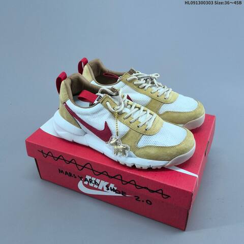 Nike Craft Mars Yard 2 0 Tom Sachs Year Of The Horse White Tan Red Beige EU 36-45 Sneaker - Unisex (BS-61480)