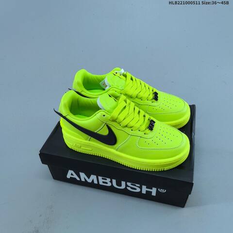 Nike Ambush x Air Force 1 07 Low Phantom Black Pine Green Citron EU 36-45 Sneaker - Unisex (BS-60405)