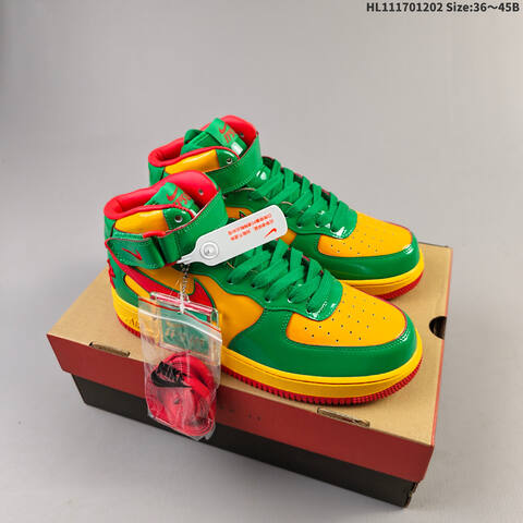 Nike Air Force 1 Mid 07 Green Yellow Red EU 36-45 Sneaker - Unisex (BS-62877)