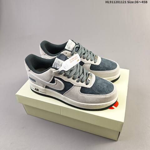 Nike Air Force 1 Low Light Grey Dark Grey Off White EU 36-45 Sneaker - Unisex (BS-63351)