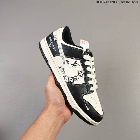 Nike SB Dunk Low Off White Black EU 36-45 Skate Shoe - Unisex (BS-62874)