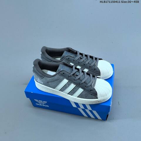 Adidas Superstar Grey White Gold Black EU 36-45 Skate Shoe - Unisex (BS-60819)
