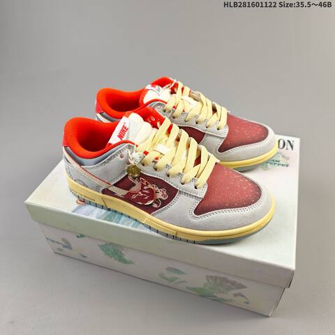 Nike SB Dunk Low Grey Red Pale Yellow Orange EU 35 5-46 Skate Shoe - Unisex (BS-63238)