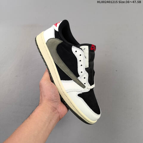 Travis Scott x Air Jordan 1 Low Medium Olive 5 0 AIR JORDAN 1 Aj1 Lifestyle (BS-67431)