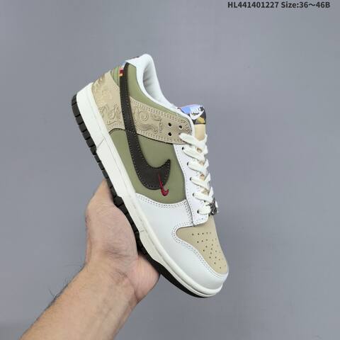 Nike SB Dunk Low CNY Pegasus Pack IQ1118-220 White Olive Khaki Dark Brown EU 36-46 Skate Shoe - Unisex (BS-62401)