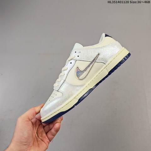 Nike SB Dunk Low Pro Cream Iridescent Navy White EU 36-46 Skate Shoe - Unisex (BS-62980)